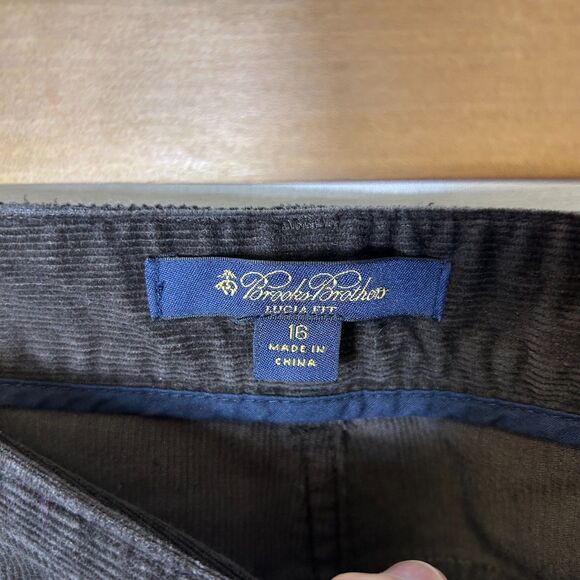 Brooks Brothers Women's Dark Brown Fine Wale Lucia Baby Bootcut Pants Size 16 - Picture 5 of 14